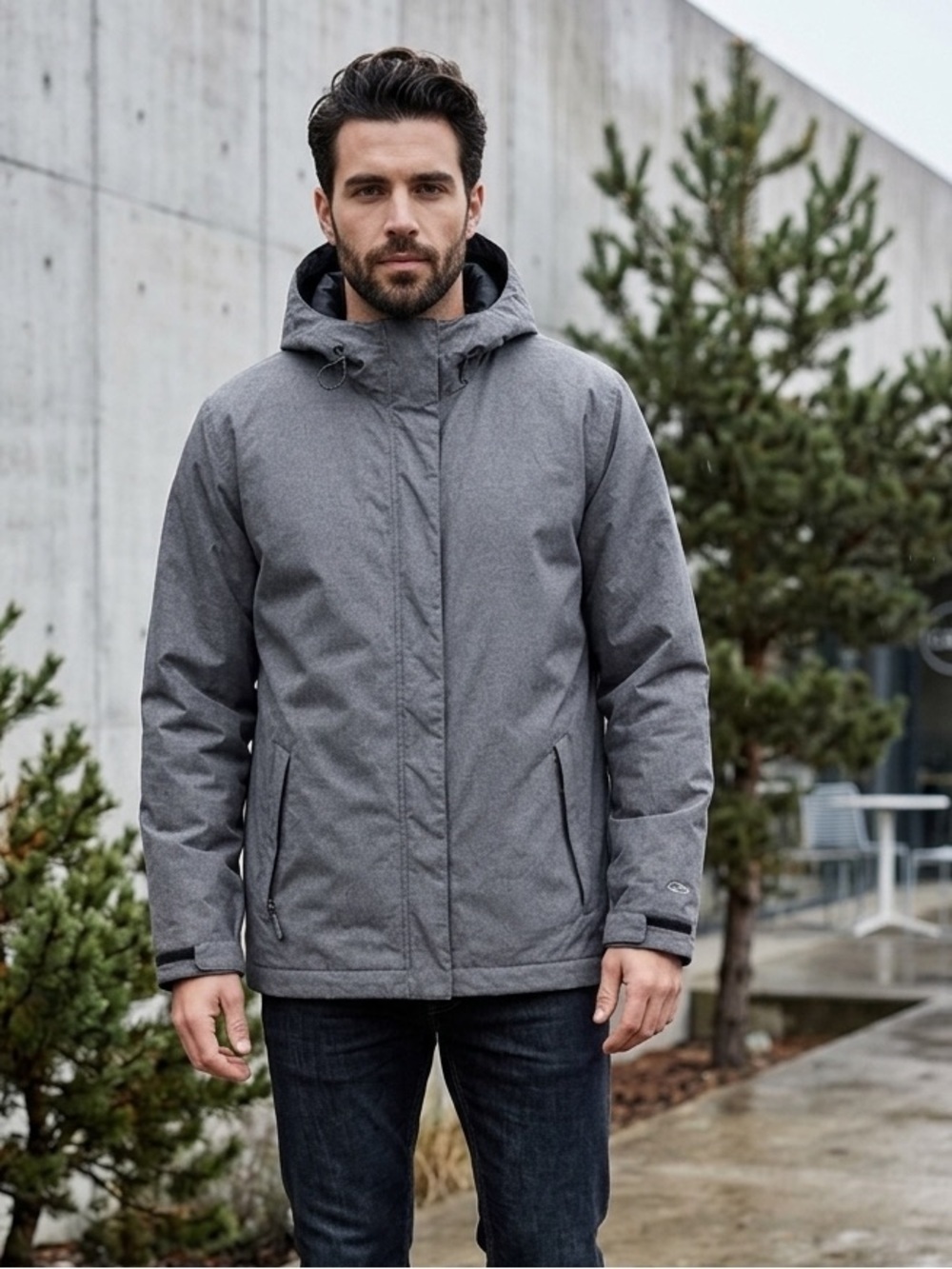 Champion Men's Gray Hooded Windbreaker Jacket Black Sz XXL